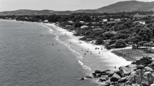 Praia de Canasvieiras no início do século XX